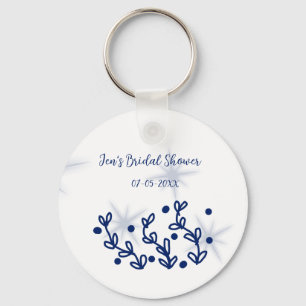 Blue stars leaves royal luxury bridal shower key ring