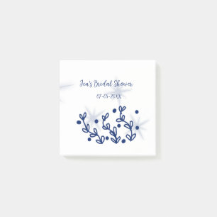 Blue stars leaves royal luxury bridal shower  post-it notes