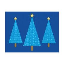 Blue stars modern Christmas trees