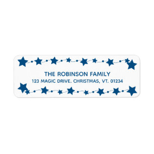 Blue Stars Modern Simple Trendy Cute Christmas