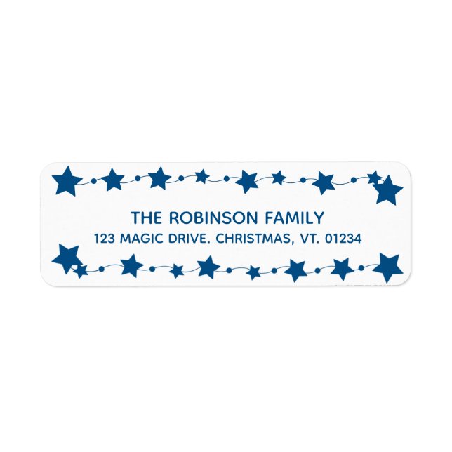 Blue Stars Modern Simple Trendy Cute Christmas (Front)