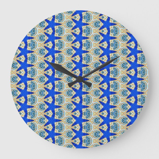 blue stars pattern clock (Front)