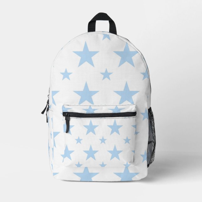 Blue Stars Pattern Pastel Constellation for Kids Printed Backpack (Front)