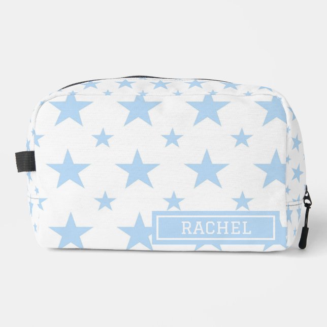 Blue Stars Pattern Pretty Constellation Dopp Kit (Front)