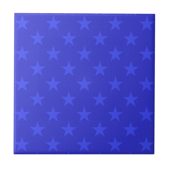 Blue stars pattern tile (Front)