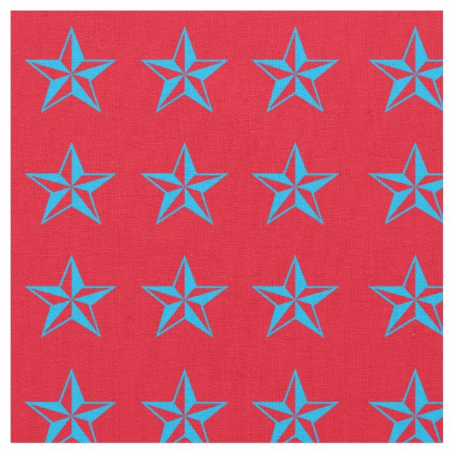 Blue Stars Rodeo Western Fabric (Close Up)