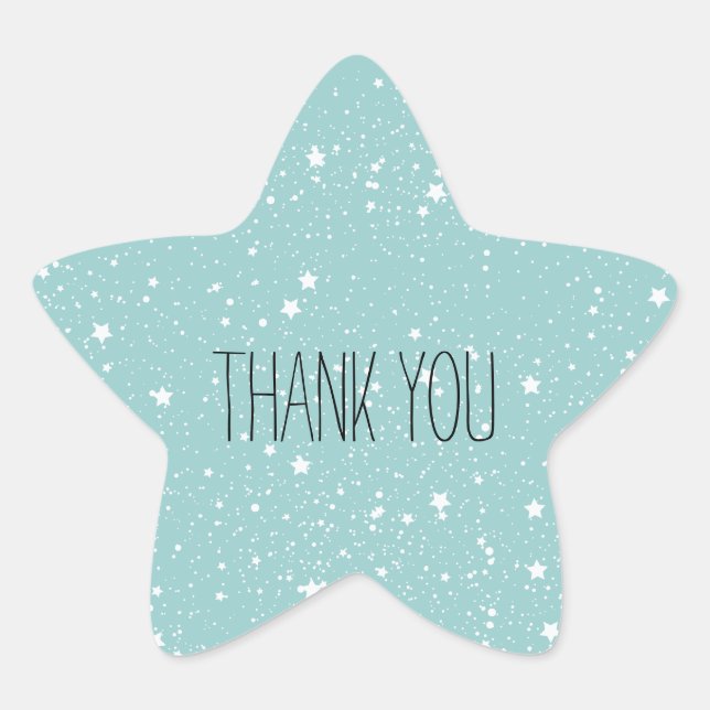 Blue Stars thank you Star Sticker (Front)