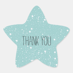 Blue Stars thank you Star Sticker
