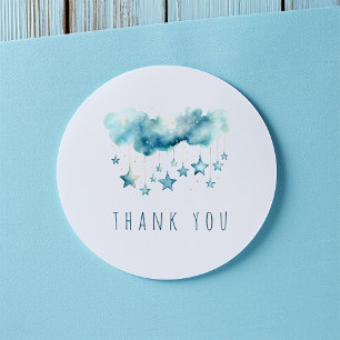 Blue stars thank you sticker