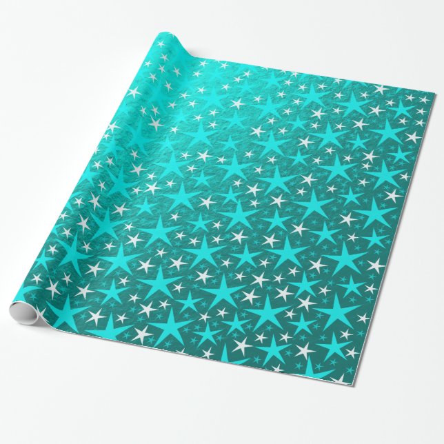 blue stars wrapping paper (Unrolled)