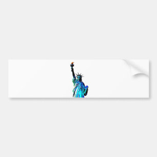Blue Statue of Lady Liberty Bumper Sticker