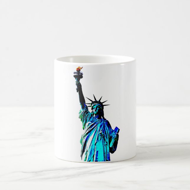 Blue Statue of Lady Liberty Coffee Mug (Center)