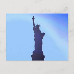 Blue Statue of Liberty Silhouette Post Cards