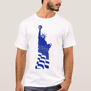 Blue Statue of Liberty USA American Symbol T-Shirt