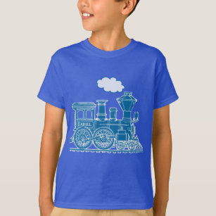 Blue steam locomotive train "your name" t-shirt