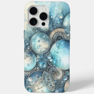 Blue Steampunk Abstract Wrap iPhone 15 Pro Max Case
