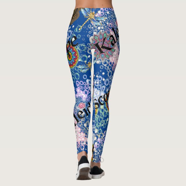 Blue Steampunk Dragonfly Leggings (Back)