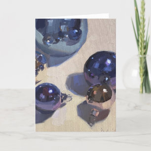 Blue Steel Blank Christmas Card