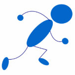 Blue Stick Figure Running Standing Photo Sculpture<br><div class="desc">Blue Stick Figure Running</div>