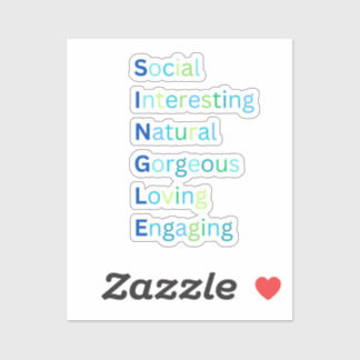 Blue sticker single acronym