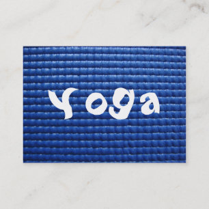Blue Sticky Yoga Mat & Wood Floor Business Card