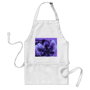 Blue Stilized Corolla Bent Up Petals Standard Apron