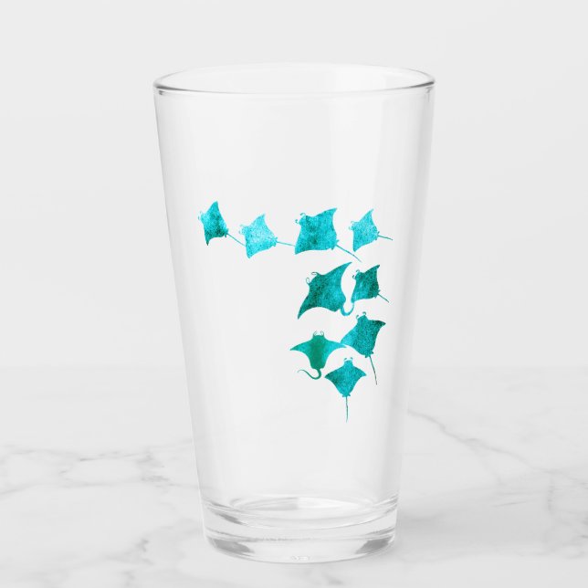 Blue Stingrays Glass (Front)