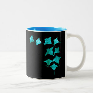 Blue Stingrays Two-Tone Coffee Mug