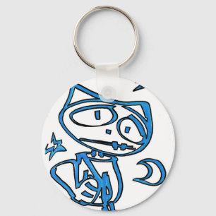 Blue Stitchlip on Highway (Cat Super Hero) Key Ring