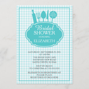 Blue Stock the Kitchen Bridal Shower Invitation