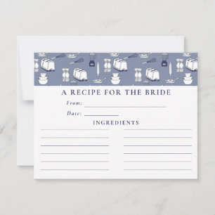 Blue Stock The Kitchen Bridal Shower Recipe Card