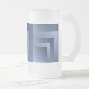 Blue stone bg frosted glass beer mug
