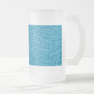 Blue stone cracks frosted glass beer mug
