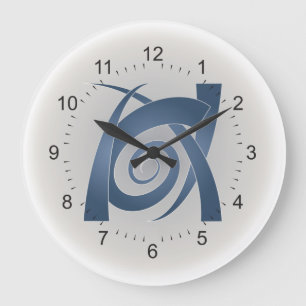 Blue stone elephant large clock