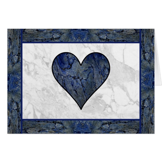 Blue Stone Heart with Poem (Front Horizontal)