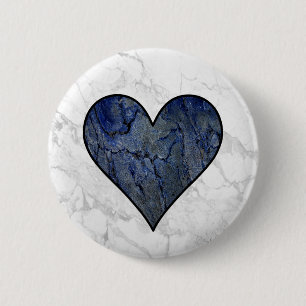 Blue Stone Marbled Pattern 6 Cm Round Badge