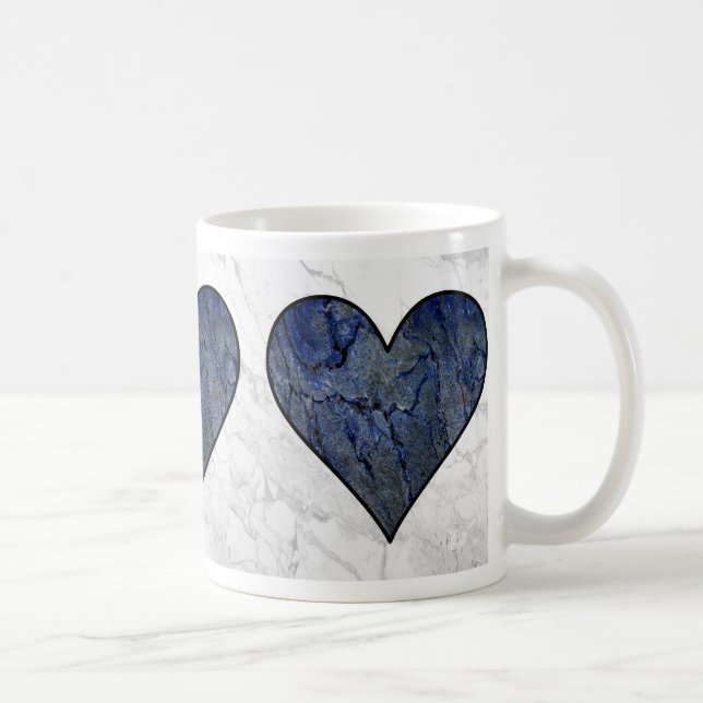 Blue Stone Marbled Pattern Coffee Mug (Right)