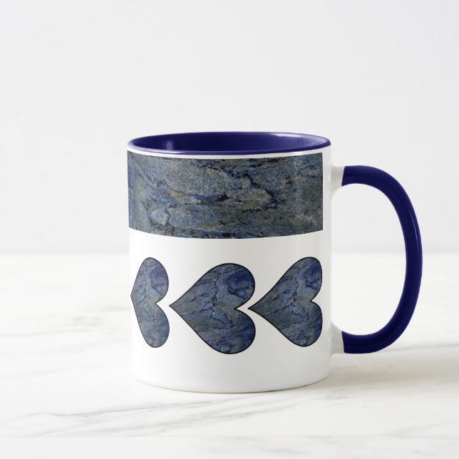Blue Stone Marbled Pattern Mug (Right)