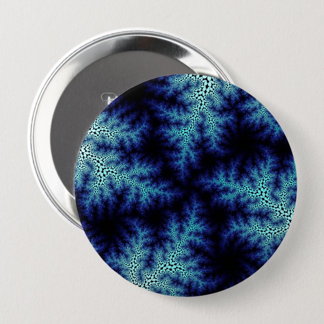 Blue Stonewash Speckle 10 Cm Round Badge (Front & Back)