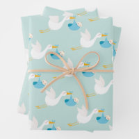 Blue Stork Boy Baby Shower
