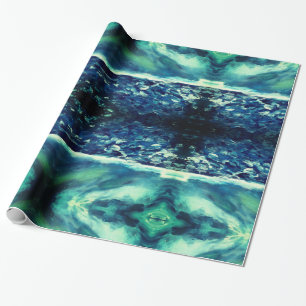 Blue Storm Abstract Art Wrapping Paper