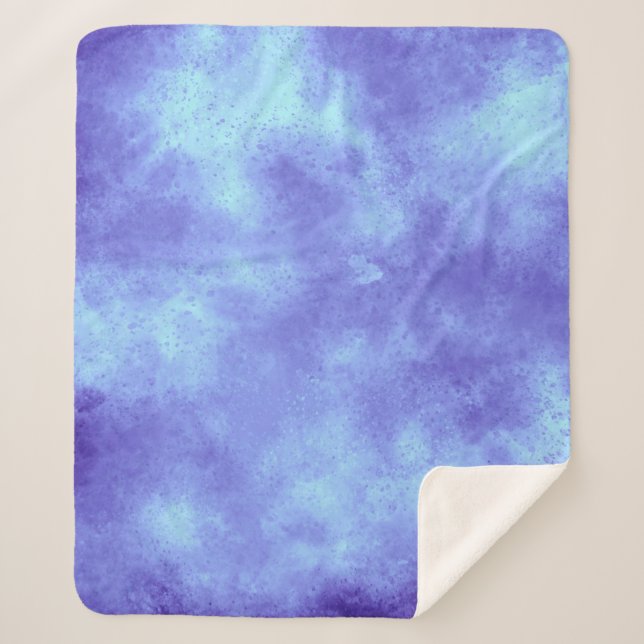 Blue Storm Cloud Effect Sherpa Blanket (Front)