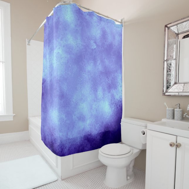 Blue Storm Cloud Effect Shower Curtain (In Situ)