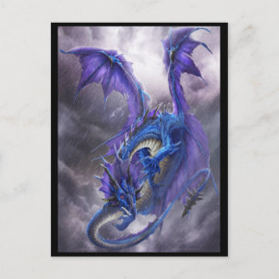 Blue Storm Dragon Postcard