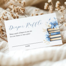 Blue Storybook Baby Shower Diaper Raffle