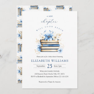 Blue Storybook Baby Shower Invitation Boy