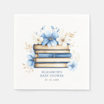 Blue Storybook Baby Shower Paper Napkin