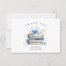 Blue Storybook Baby Shower Thank You