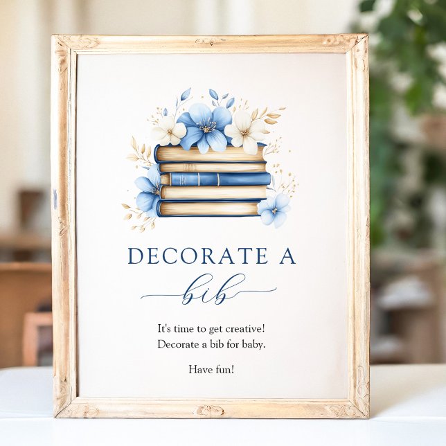 Blue Storybook Decorate a Bib Game Poster (Creator Uploaded)