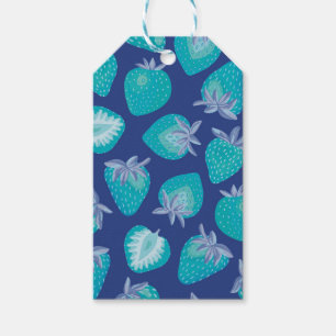 Blue Strawberry pattern Gift Tags